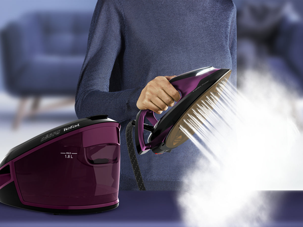 Tefal Express Vision SV8152 Centrale Vapeur 2800 W, Semelle Durilium AirGlide Autoclean, Violet et Noir