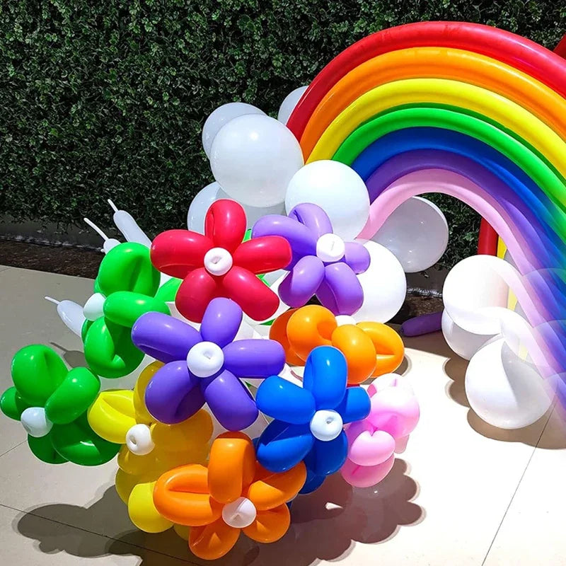 BALONY DO MODELOWANIA DŁUGIE DO SKRĘCANIA KOLOROWE 100SZT ZESTAW+ POMPKA