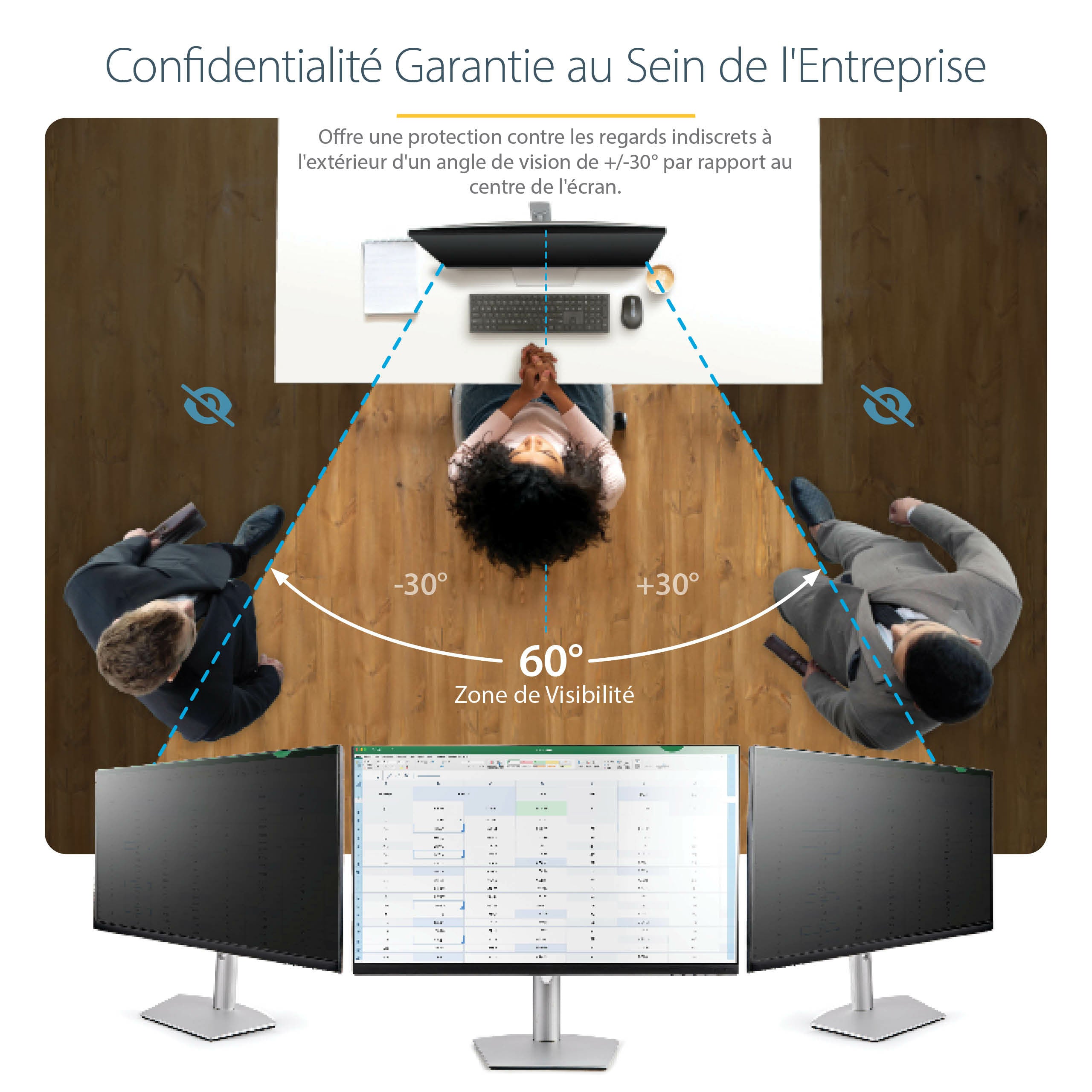 StarTech.com Filtre de Confidentialité pour Ordinateur Portable 22 pouces 16:9 - Écran de Confidentialité Antireflet avec Réduction de Lumière Bleue de 51% Protecteur d'Écran PC avec Angle de Vision de +/- 30