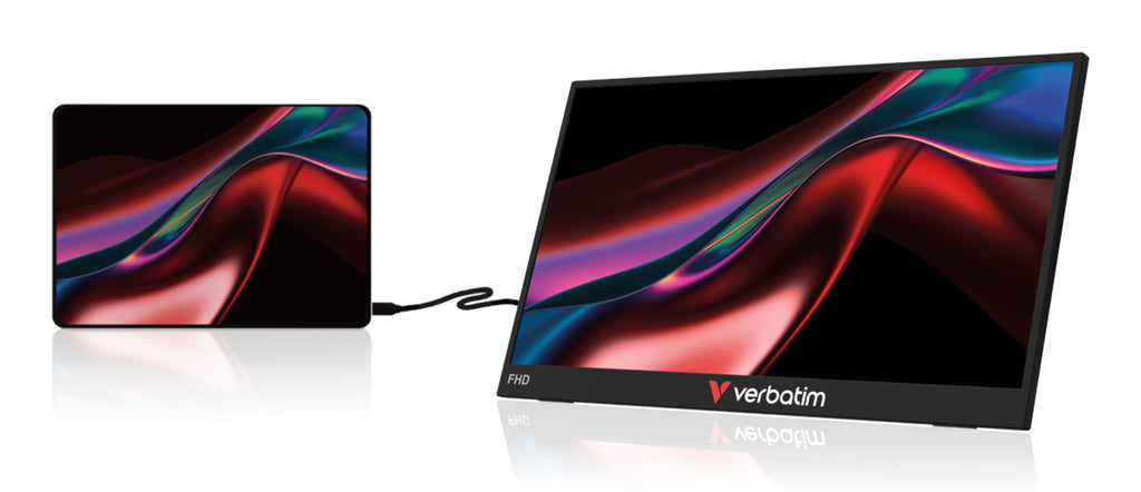 Verbatim Portable 15.6" FHD Monitor LIGHT Moniteur portable Noir 39,6 cm (15.6") LCD 1920 x 1080 pixels