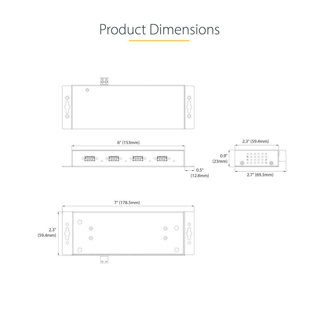 StarTech.com Hub USB 3.0 Industriel 4 Ports 5Gbps avec Protection contre les Surtensions