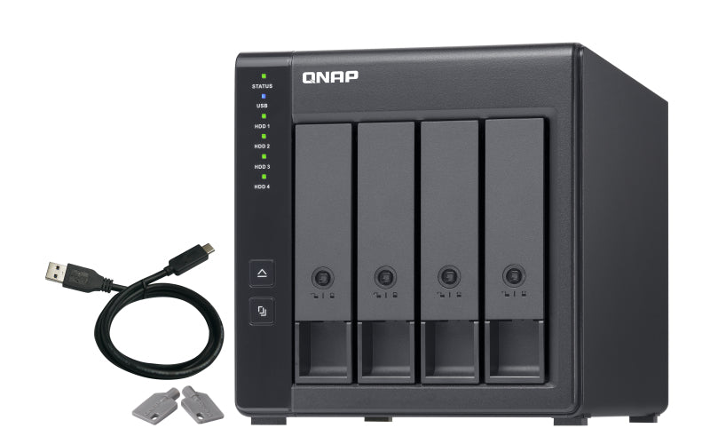 QNAP TR-004 Boîtier de Stockage RAID pour Disques Durs et SSD 2.5/3.5 pouces, Noir