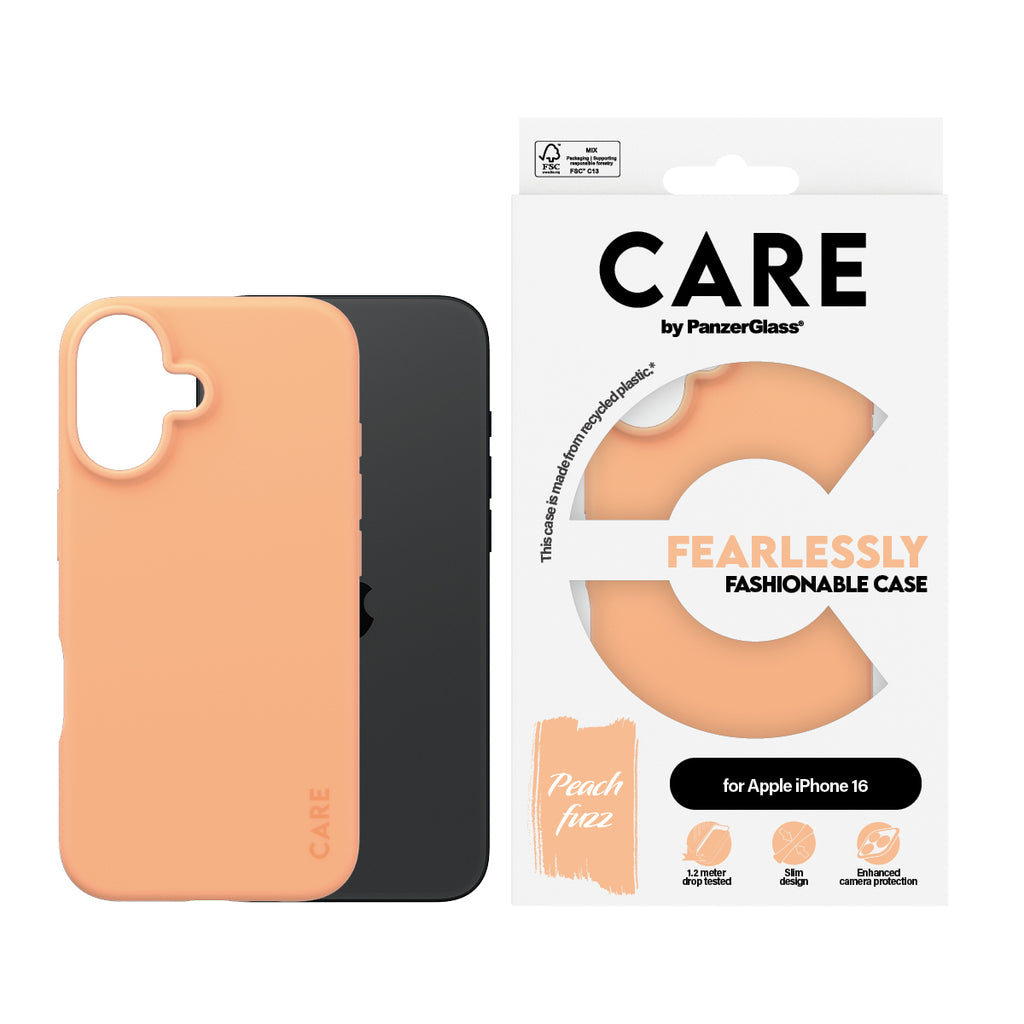 PanzerGlass CARE™ by ® Case Peachy iPhone 16 coque de protection pour téléphones portables Housse Rose