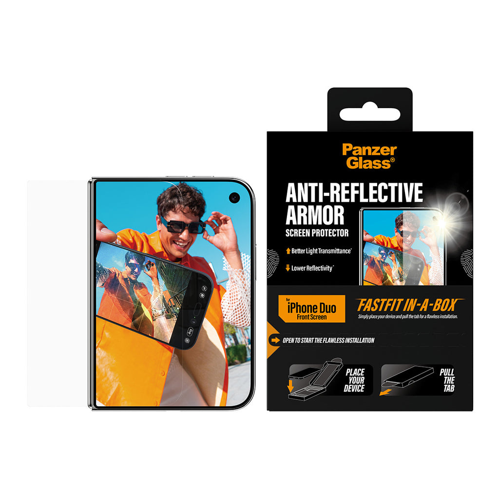 PanzerGlass ® Anti-reflective Armor Front Screen Protector iPhone Duo | FRAME FIT w. FASTFIT IN-A-BOX Protection d'écran