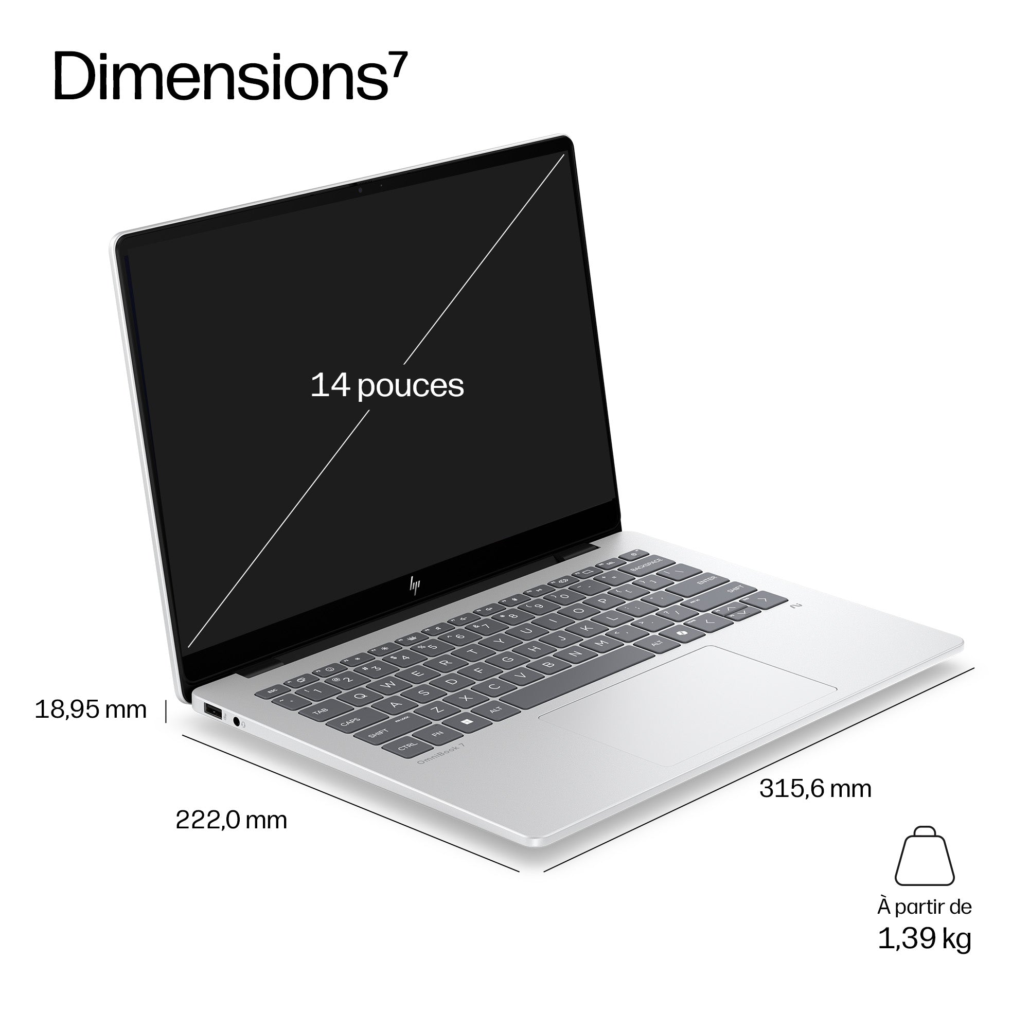 HP EliteBook 8 G2i Next Gen AI Copilot+ PC Intel Core Ultra 5 325 Ordinateur portable 35,6 cm (14") WUXGA 16 Go LPDDR5x-SDRAM 512 Go SSD Wi-Fi 7 (802.11be) Windows 11 Pro Argent