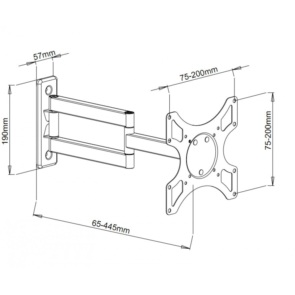 Support pour Téléviseur ICA-LCD 2903 pour Écrans 48,3 cm à 94 cm (19"-37"), Noir