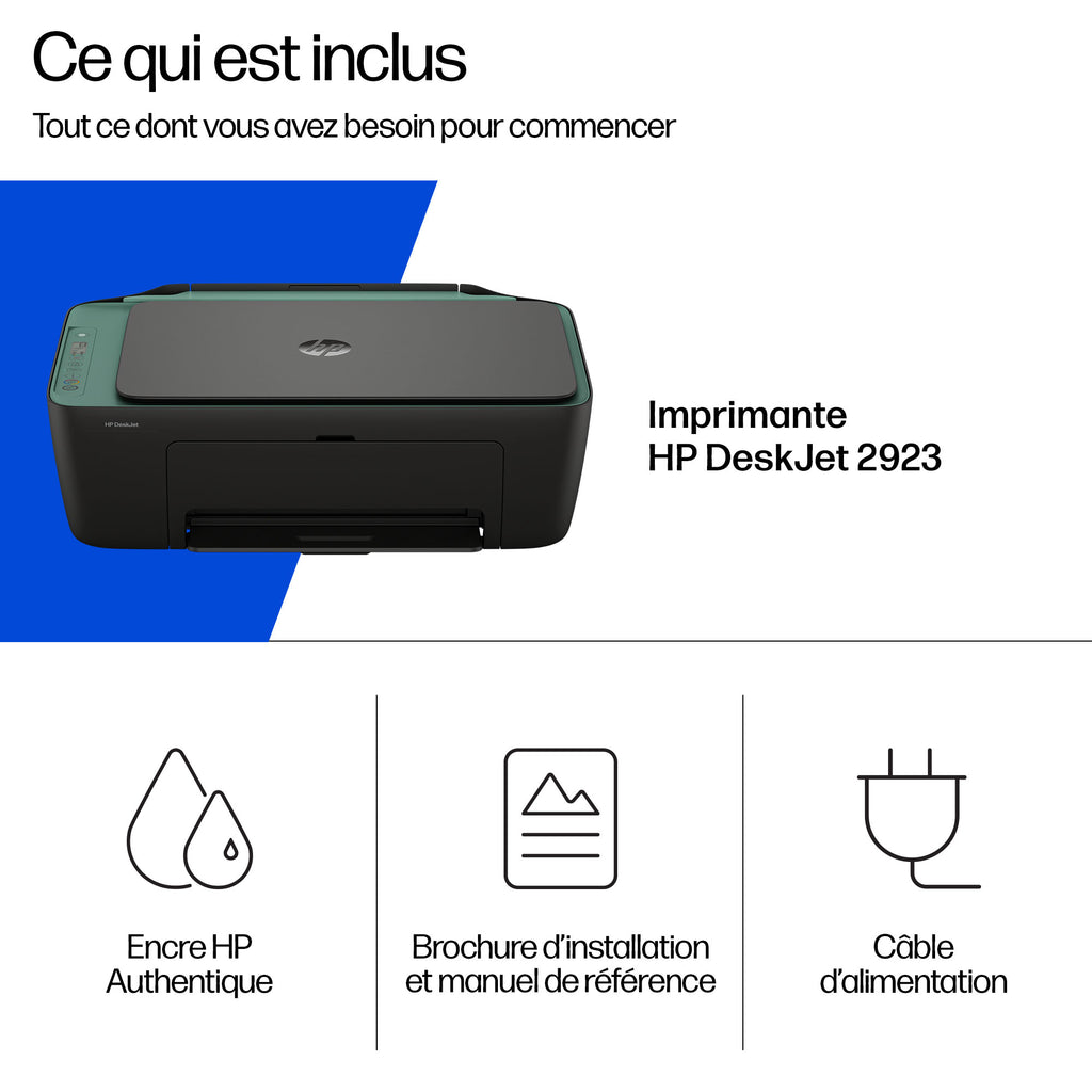 HP DeskJet 2923 Sans fil All-in-One Couleur Imprimante, Instant Ink