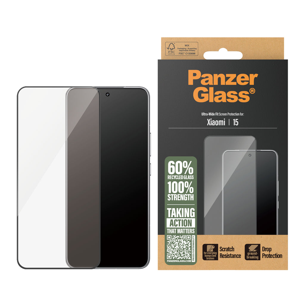 PanzerGlass - skærmbeskytter for mobiltelefon - ultrabred pasform