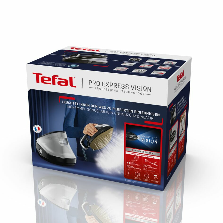 Tefal Pro Express Vision GV9821 3000 W 1,2 L Durilium AirGlide Autoclean soleplate Noir, Argent