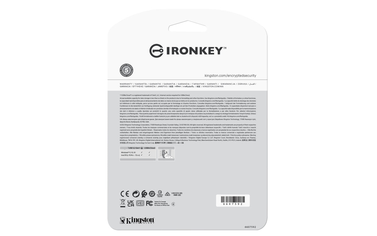 Kingston Technology IronKey Locker Plus 50 256 Go Chiffrement AES