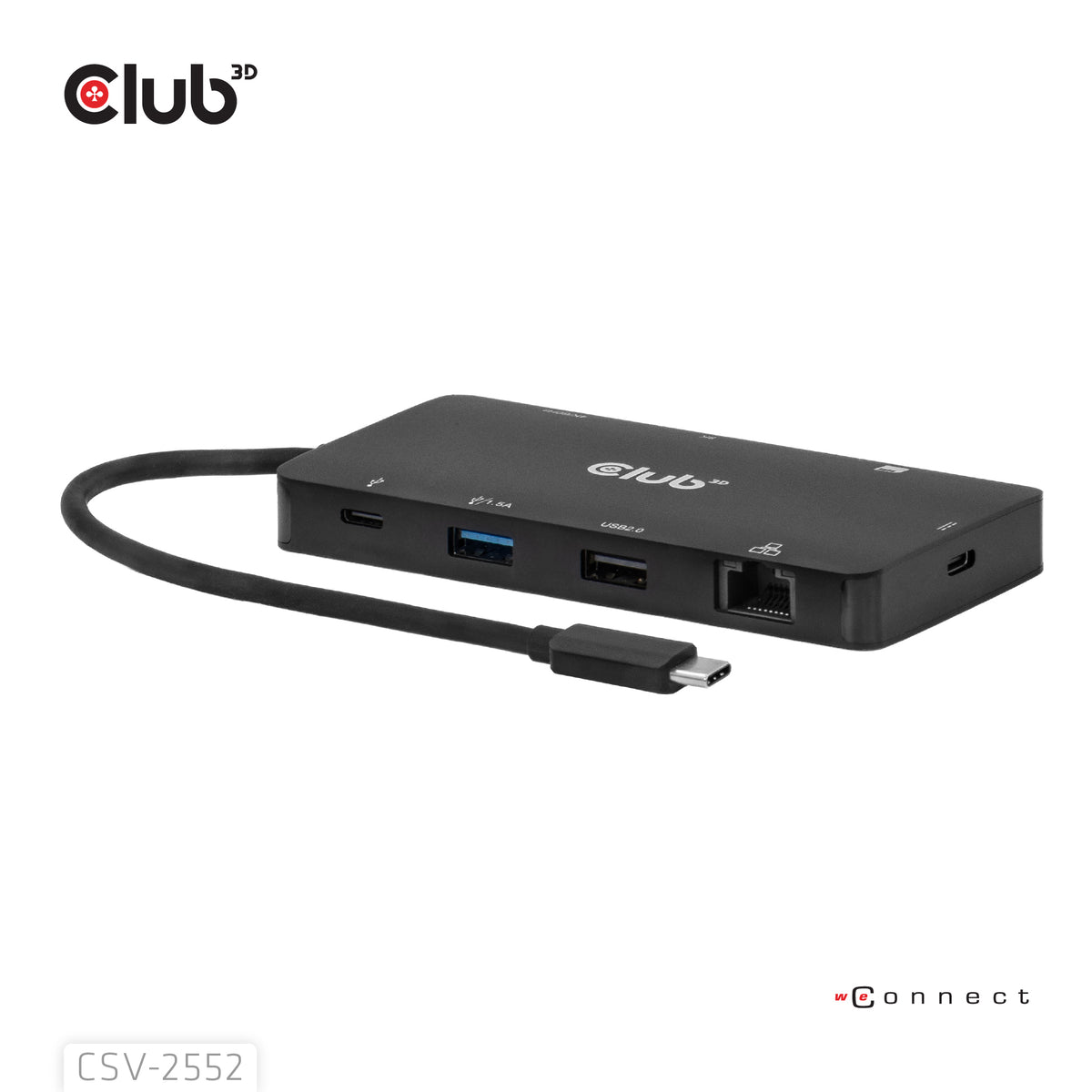 CLUB3D CSV-2552 Hub et Concentrateur USB Type-C 5000 Mbit/s, Noir