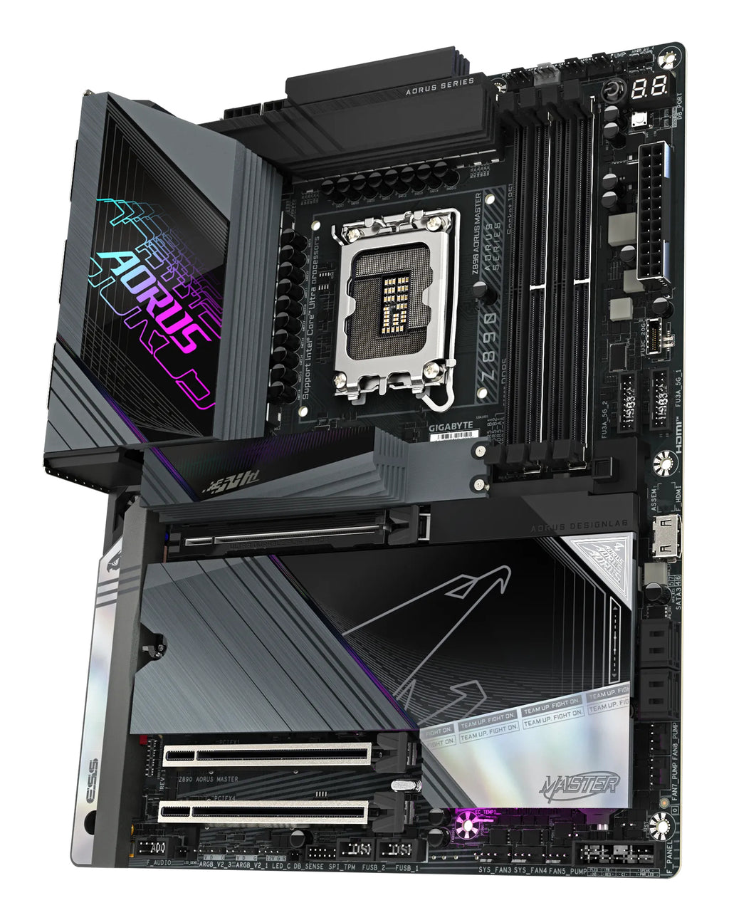 GIGABYTE Carte mère Z890 AORUS MASTER - Prend en charge les processeurs Intel Core Ultra (Série 2), VRM à 18+1+2 phases, jusqu'à 9500MHz DDR5 (OC), 2xPCIe 5.0 + 3xPCIe 4.0, Wi-Fi 7, LAN 10GbE, Thunderbolt 4