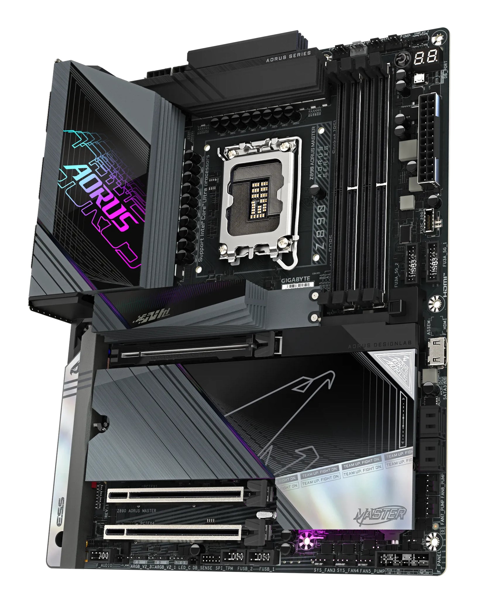 GIGABYTE Carte mère Z890 AORUS MASTER - Prend en charge les processeurs Intel Core Ultra (Série 2), VRM à 18+1+2 phases, jusqu'à 9500MHz DDR5 (OC), 2xPCIe 5.0 + 3xPCIe 4.0, Wi-Fi 7, LAN 10GbE, Thunderbolt 4