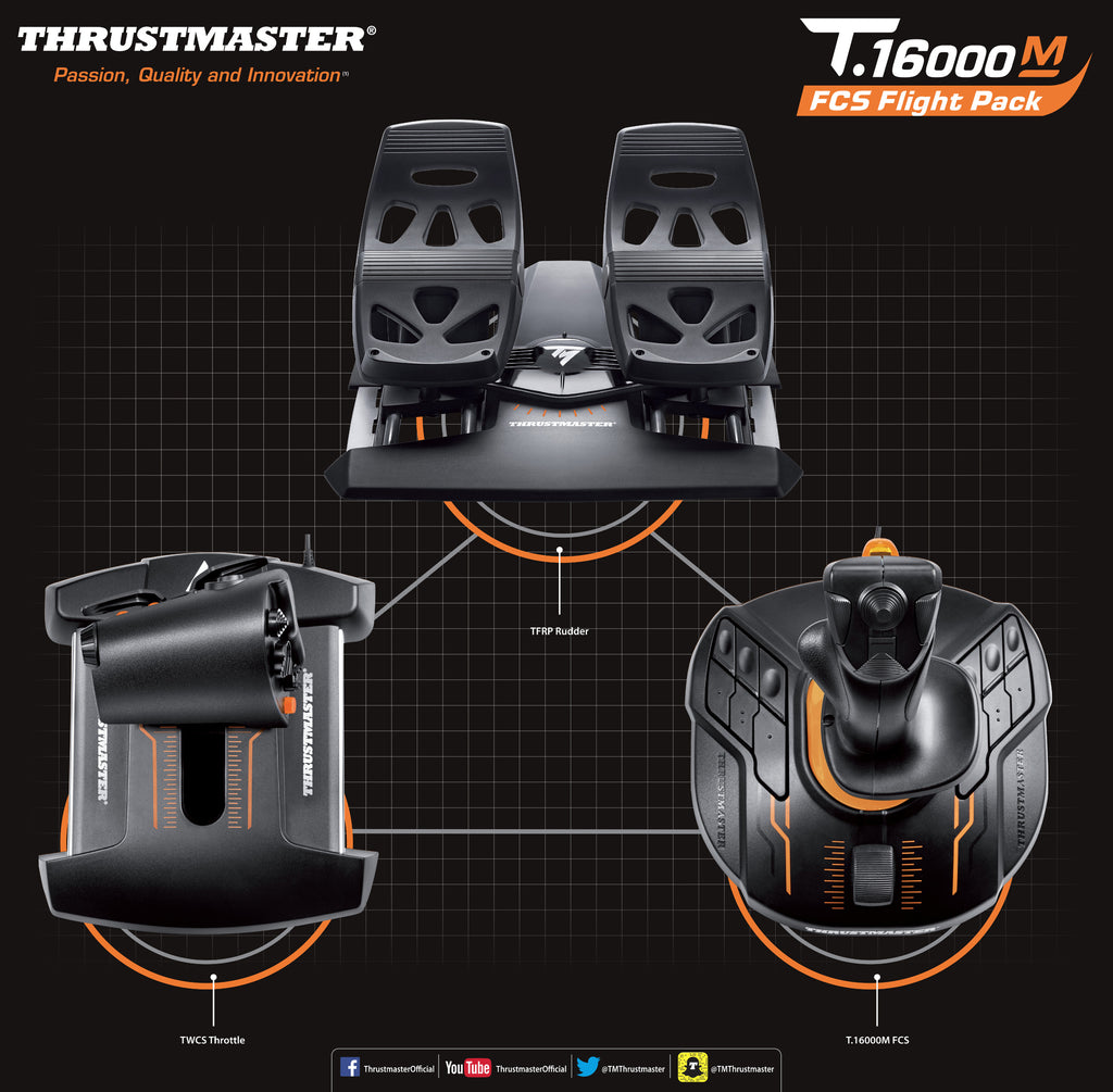 Thrustmaster T.16000M FCS Flight Pack Noir USB simulation de vol Analogique/Numérique PC - vue 4