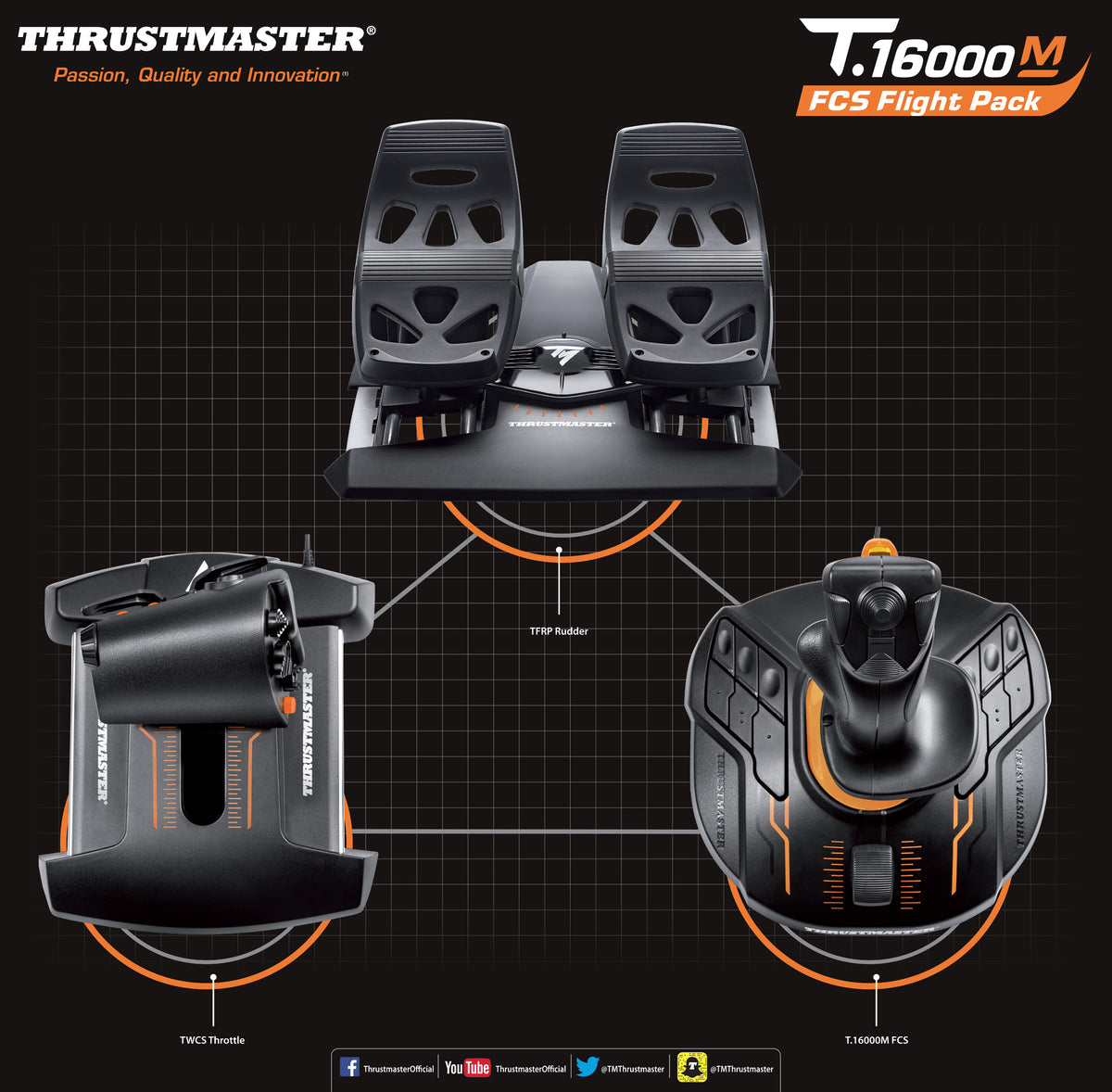 Thrustmaster T.16000M FCS Flight Pack Noir USB simulation de vol Analogique/Numérique PC - vue 4
