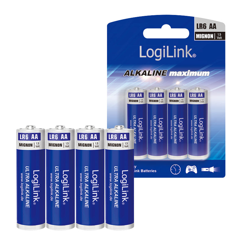 LogiLink LR6B4 Piles Alcalines AA à Usage Unique