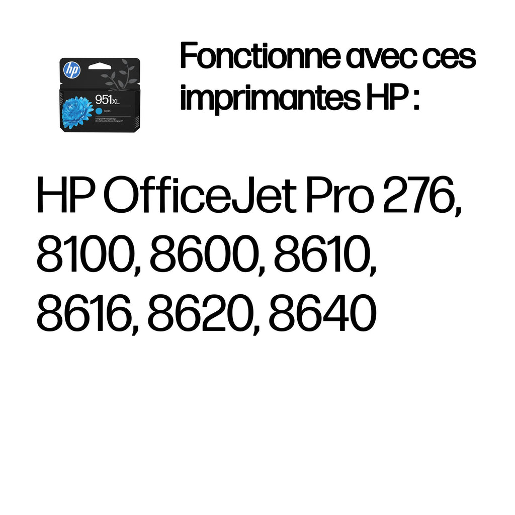 HP 951XL cartouche d'encre cyan grande capacité authentique