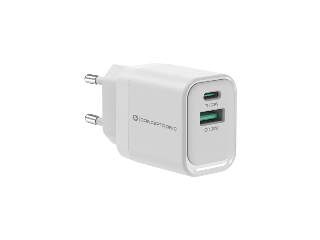 Conceptronic ALTHEA19W33 chargeur d'appareils mobiles Universel Blanc Secteur Charge rapide Intérieure