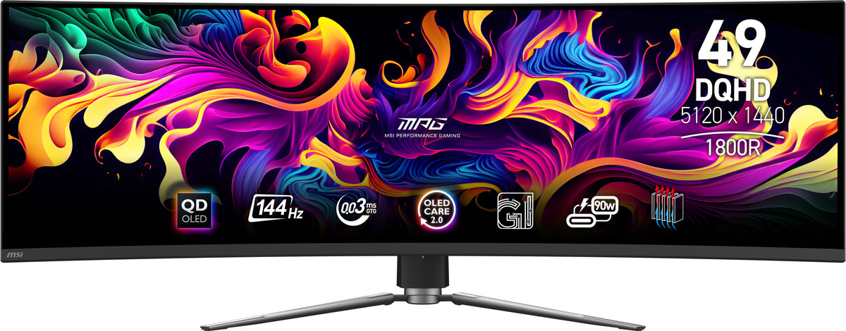 MSI MPG 491CQP QD-OLED Écran PC 49" Dual WQHD 5120 x 1440 Noir
