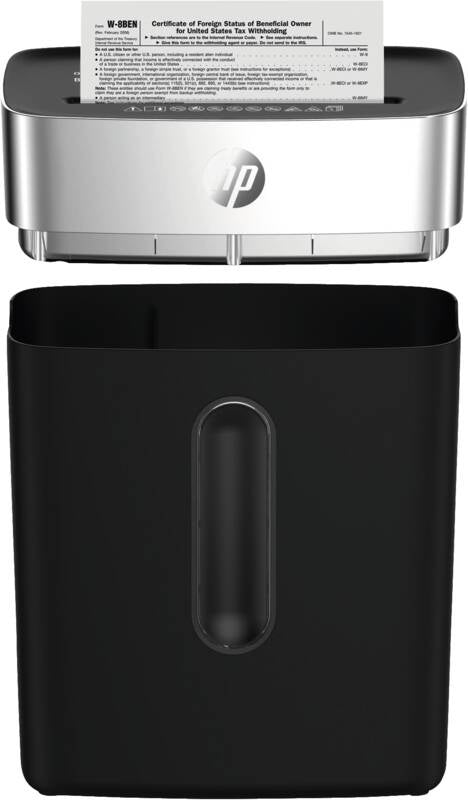 HP OneShred 8CC Destructeur de Papier, Découpage en Particules, 22 cm, Noir