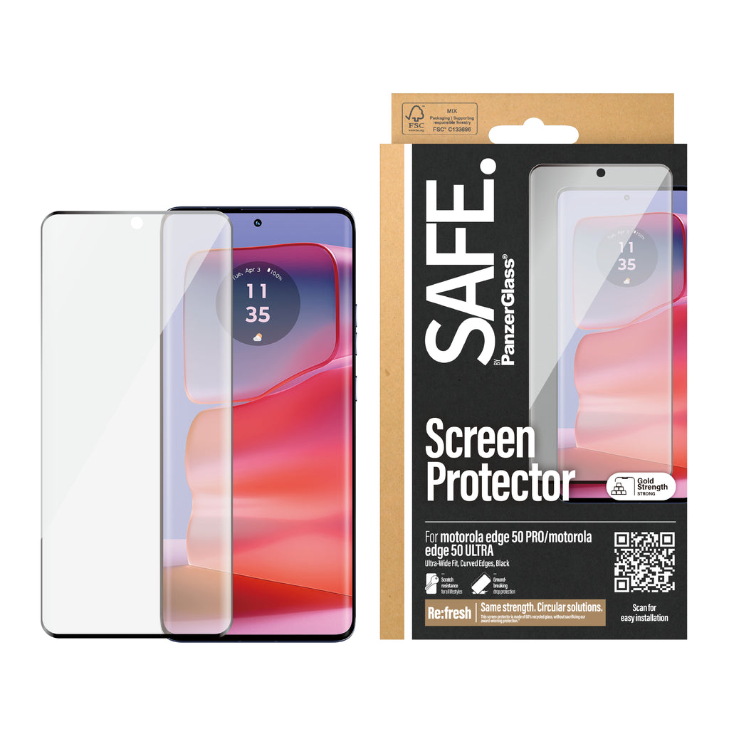 PanzerGlass SAFE. by ® Screen Protector Motorola edge 50 Pro | Ultra | Ultra-Wide Fit Protection d'écran transparent 1 pièce(s) - vue 2