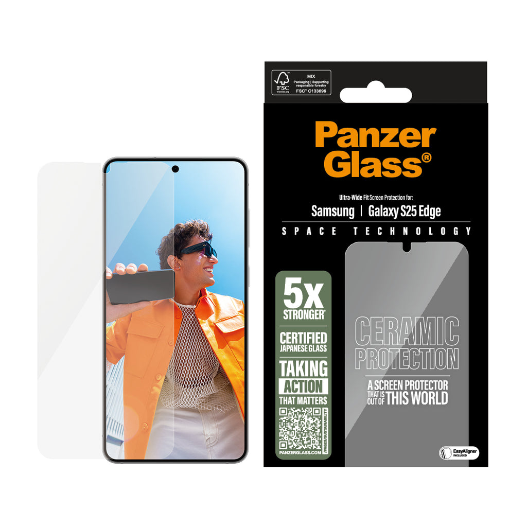 PanzerGlass PanzerGlass ® Ceramic Screen Protector Samsung S25 Edge | Ultra-Wide Fit w. EasyAligner Protection d'écran transparent 1 pièce(s)