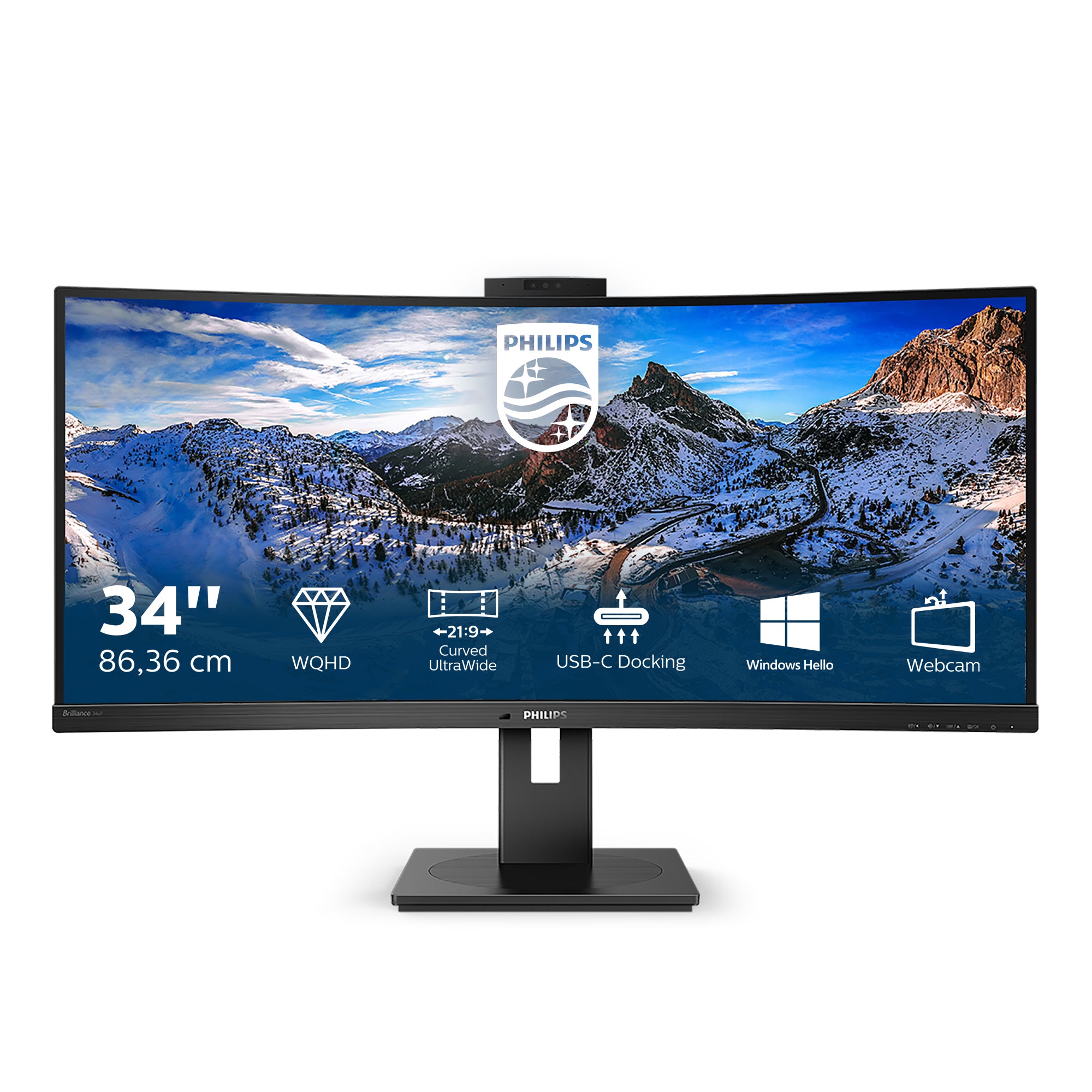 Philips P Line 346P1CRH/00 écran plat de PC 86,4 cm (34") 3440 x 1440 pixels UltraWide Quad HD LED Noir