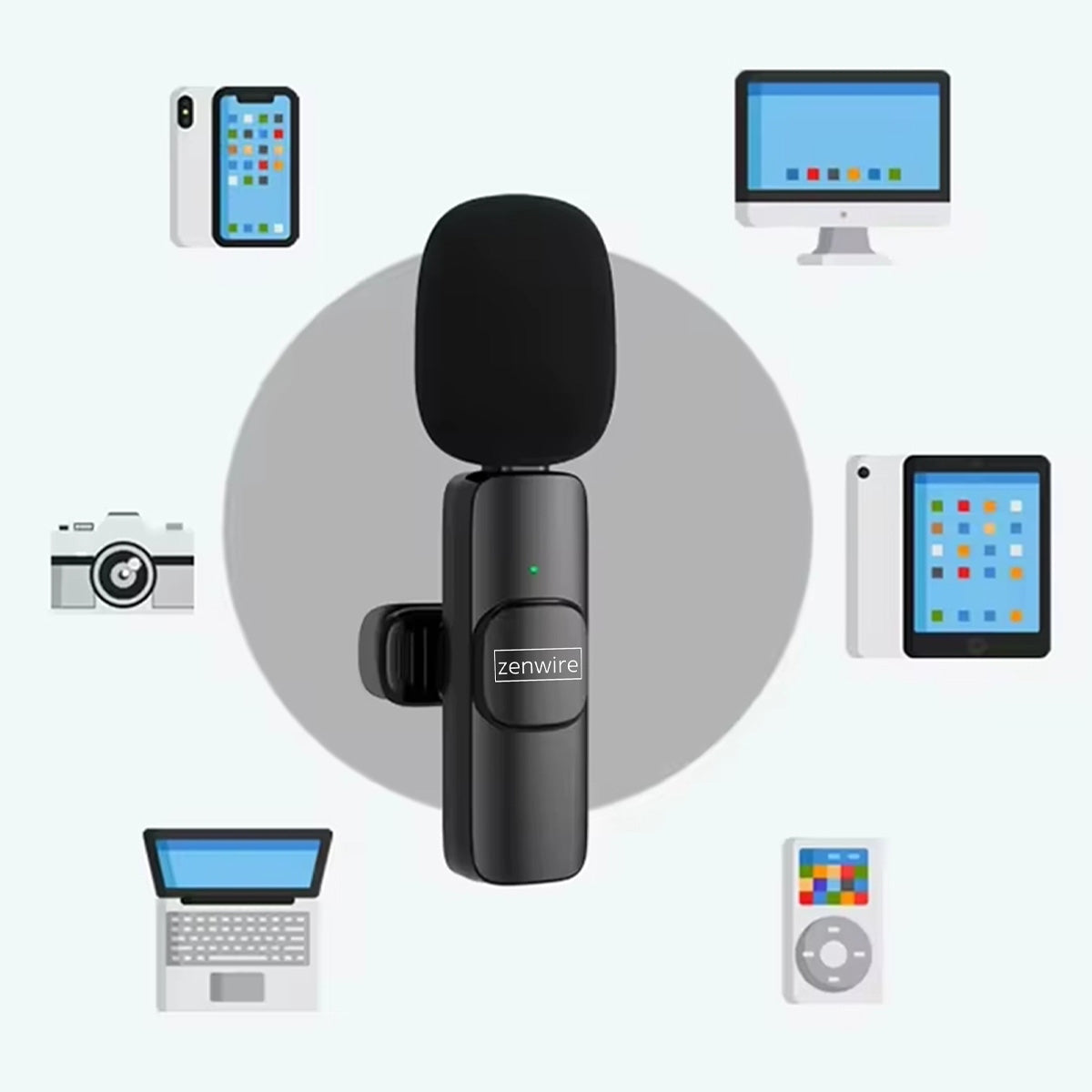 Mini micro-cravate sans fil à effet de surface pour téléphone et ordinateur, USB-C, Zenwire TrueTone K1
