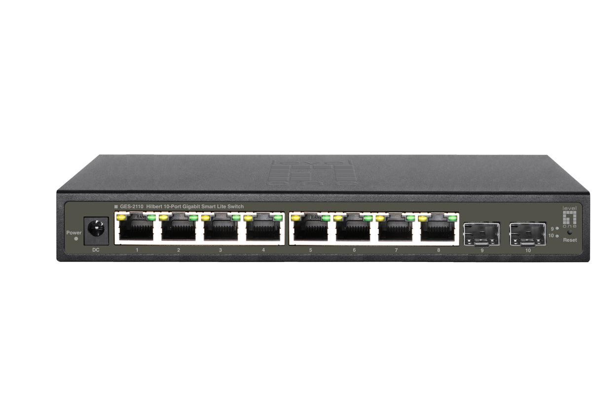 LevelOne GES-2110 Commutateur Réseau Géré L2 Gigabit Ethernet 8 Ports, Noir