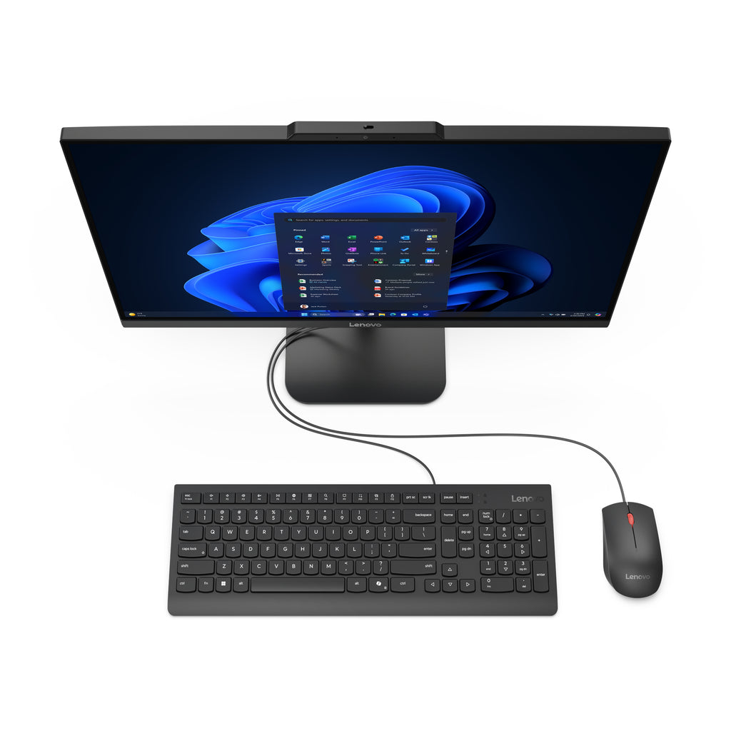 Lenovo V100 Intel® N N100 60,5 cm (23.8") 1920 x 1080 pixels PC All-in-One 16 Go DDR5-SDRAM 512 Go SSD Windows 11 Pro Wi-Fi 6 (802.11ax) Noir