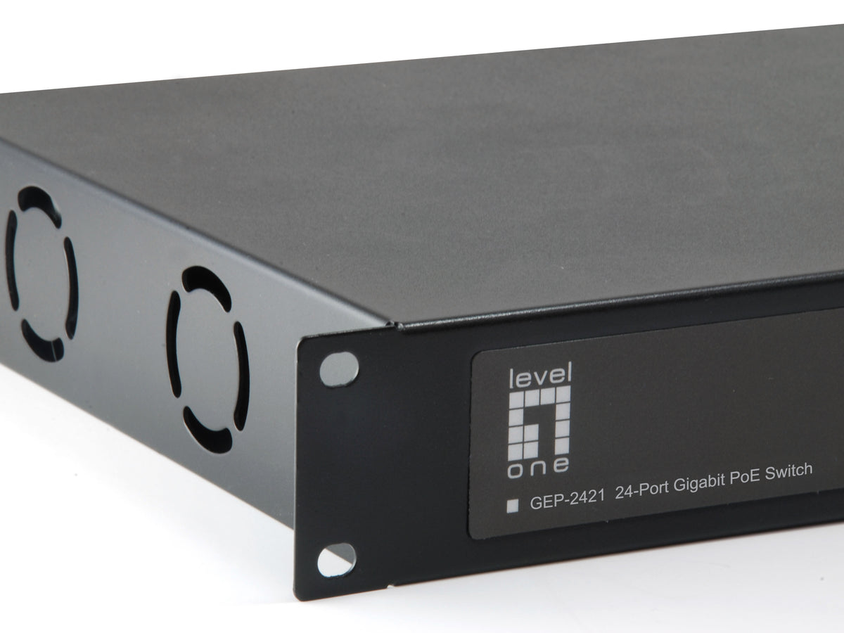 LevelOne GEP-2421W150 Commutateur Réseau Non-géré Gigabit Ethernet PoE, 24 Ports RJ-45, Noir