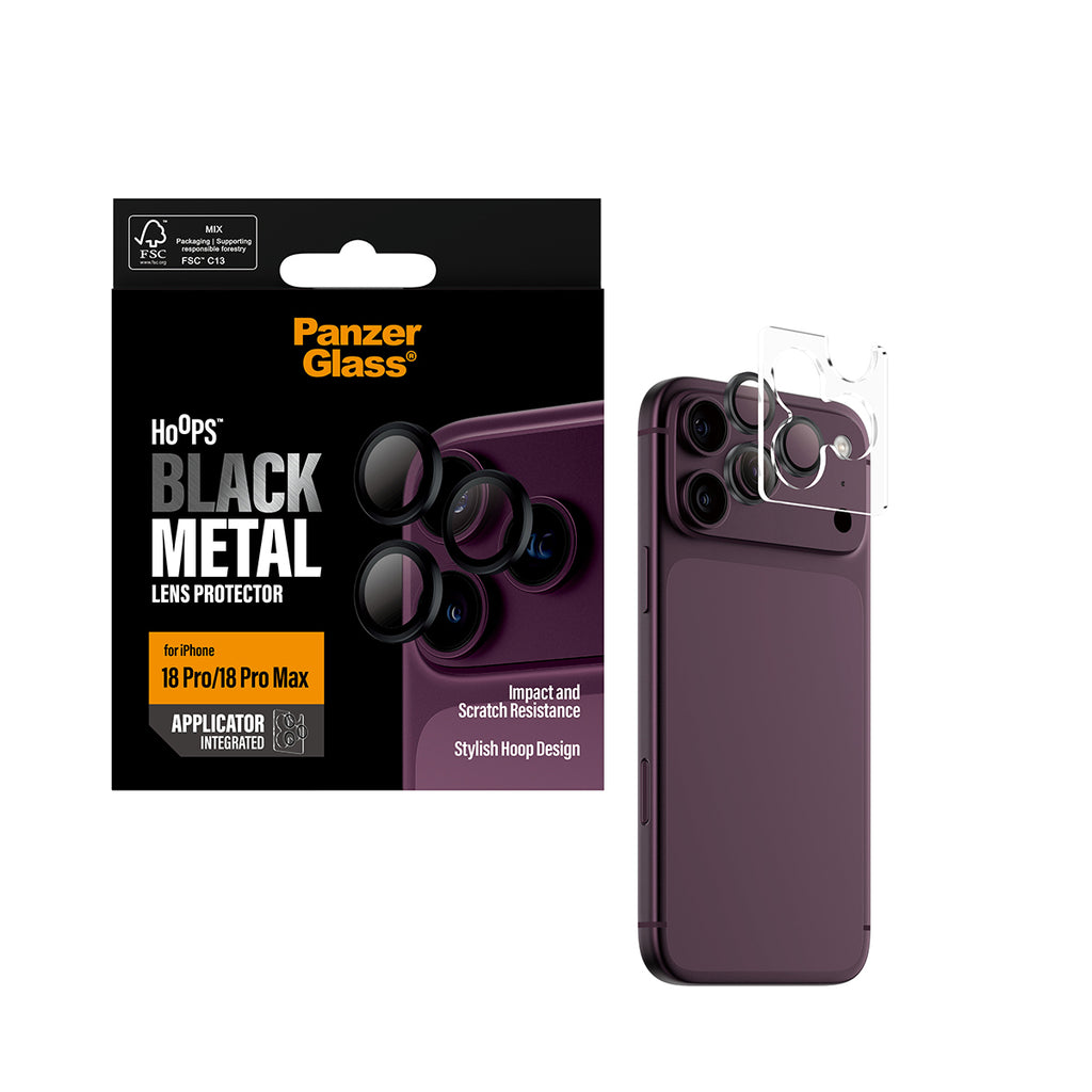 PanzerGlass ® Hoops® Camera Lens Protector Black iPhone 2026 Pro | 2026 Pro Max Protection d'écran transparent 1 pièce(s