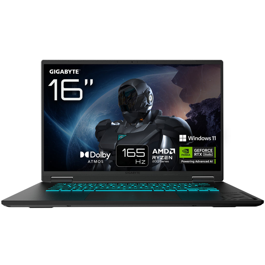 GIGABYTE GAMING A16 3VHK3DE894SH laptop AMD Ryzen™ 7 260 Ordinateur portable 40,6 cm (16") WUXGA 16 Go DDR5-SDRAM 1 To SSD NVIDIA GeForce RTX 5060 Wi-Fi 6E (802.11ax) Windows 11 Home Noir