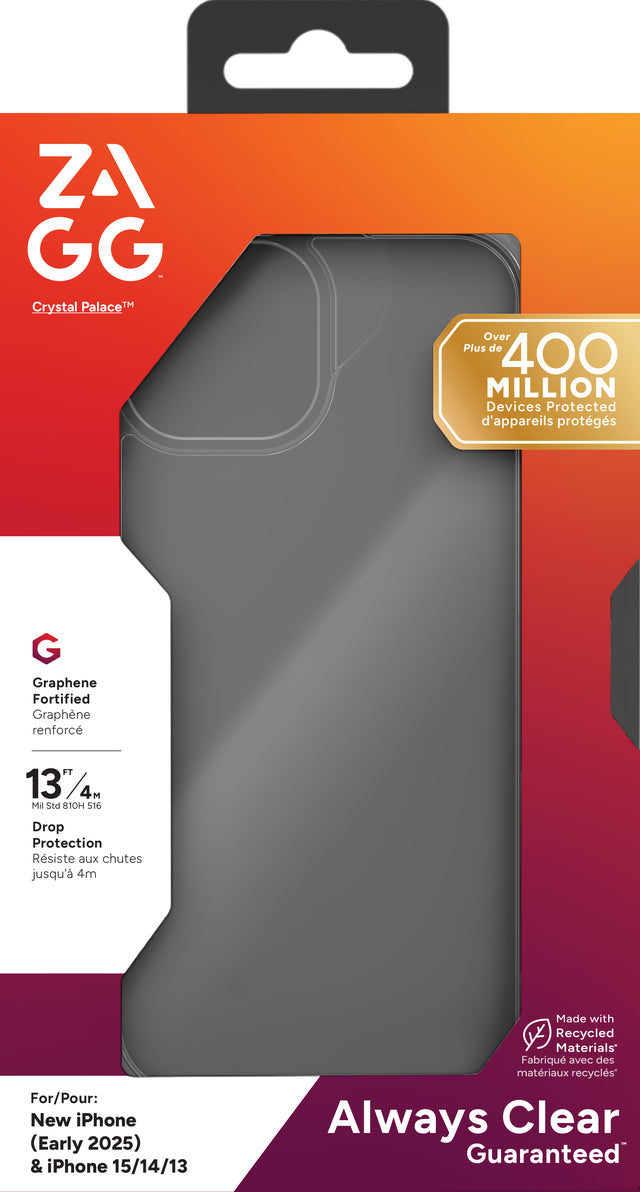 ZAGG Crystal Palace coque de protection pour téléphones portables 15,5 cm (6.1") Housse Transparent