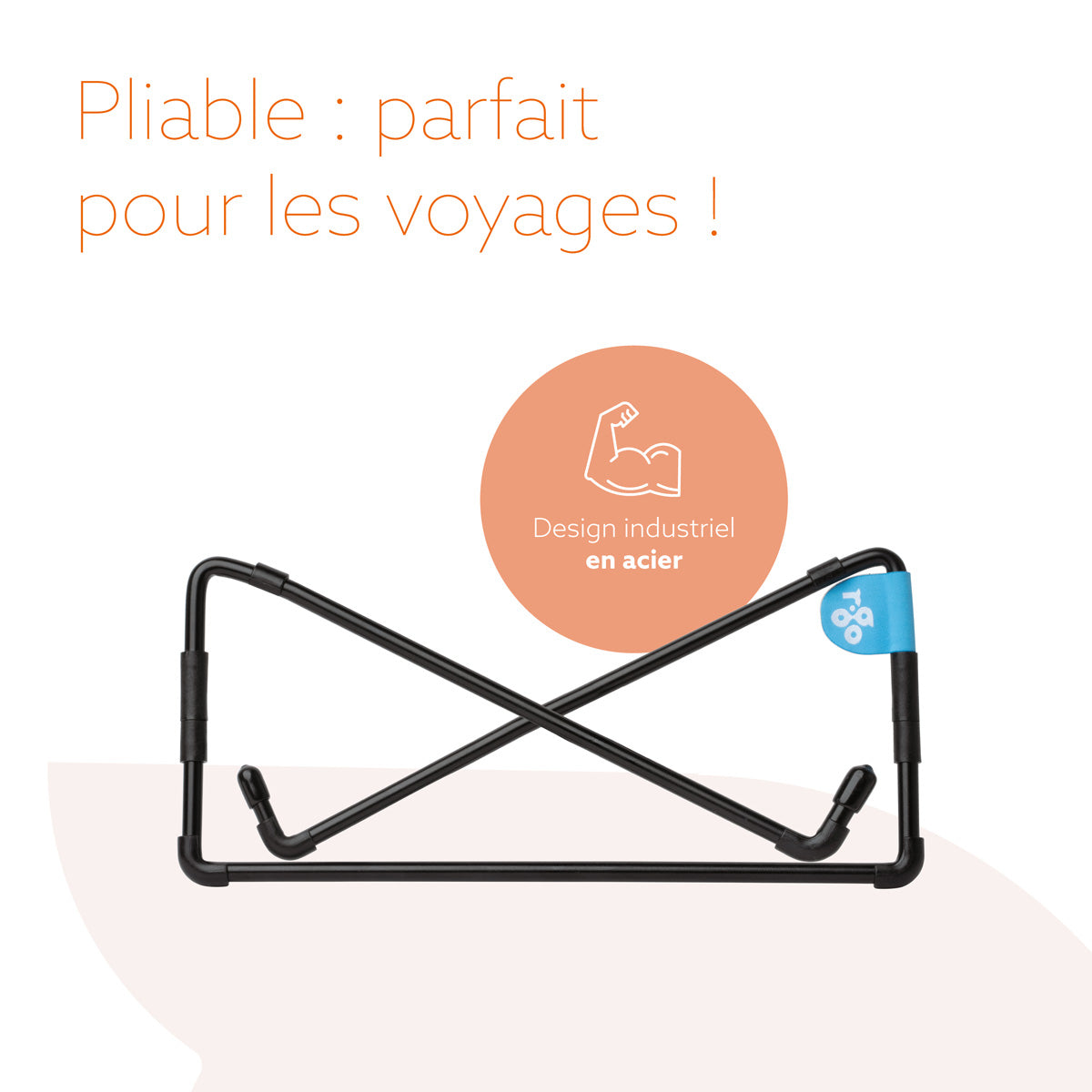 Support pour Ordinateur Portable R-Go Steel Travel, Ergonomique et Pliable, Noir