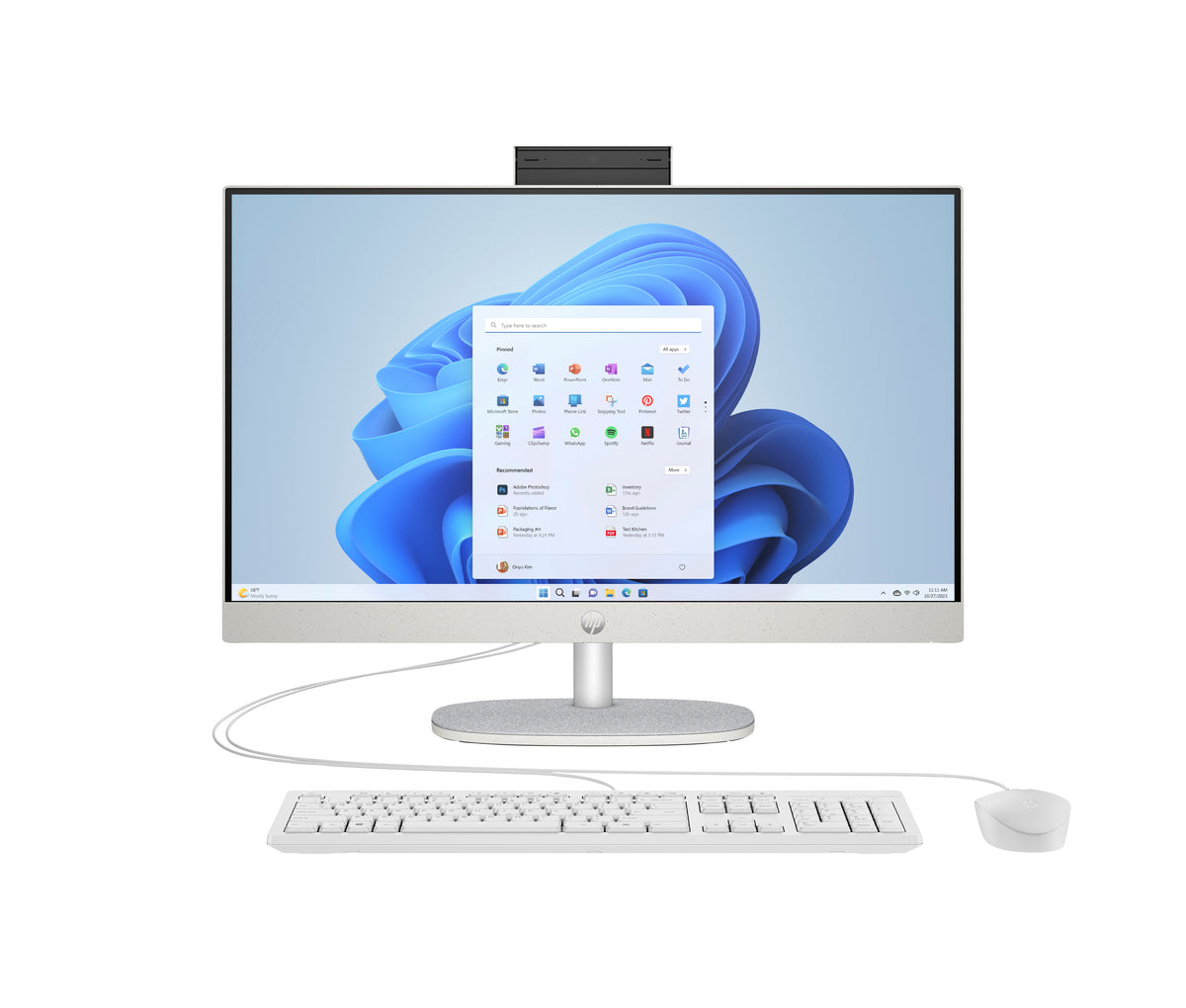 HP All-in-One Touch PC 24-cr0241ng, Écran Tactile 60,5 cm (23,8"), Intel Core i3 N300, 8GB RAM, 512GB SSD, Windows 11