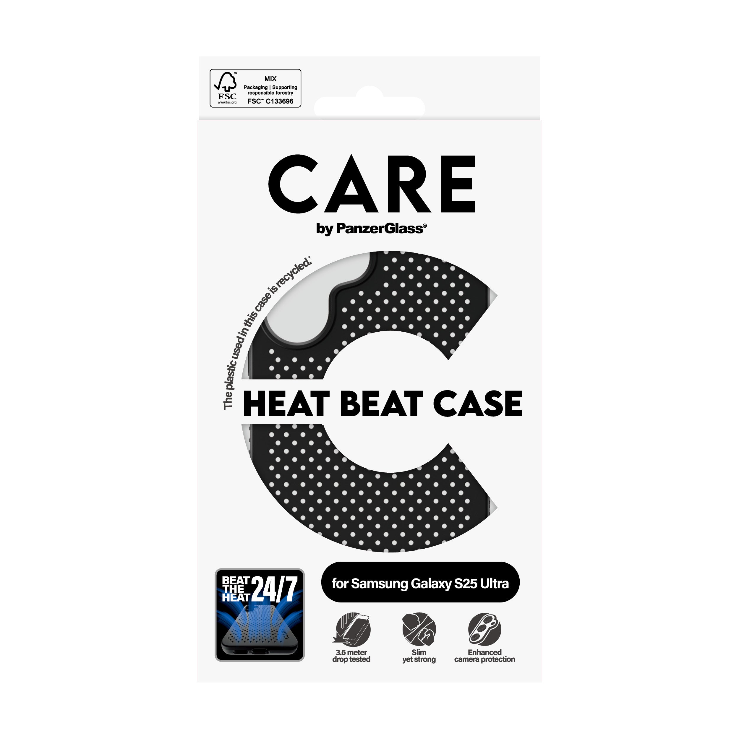 PanzerGlass PanzerGlass CARE™ by ® Case Heat Beat Samsung Galaxy S25 Ultra coque de protection pour téléphones portables Housse Noir