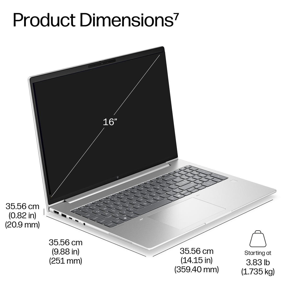 HP EB6G2i16AI U7 355 16 32GB/512 PC Nordics