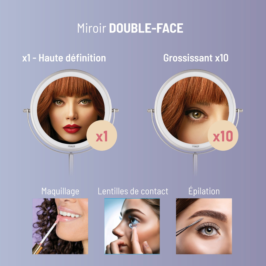 Haepi Miroir grossissant rechargeable BELLA