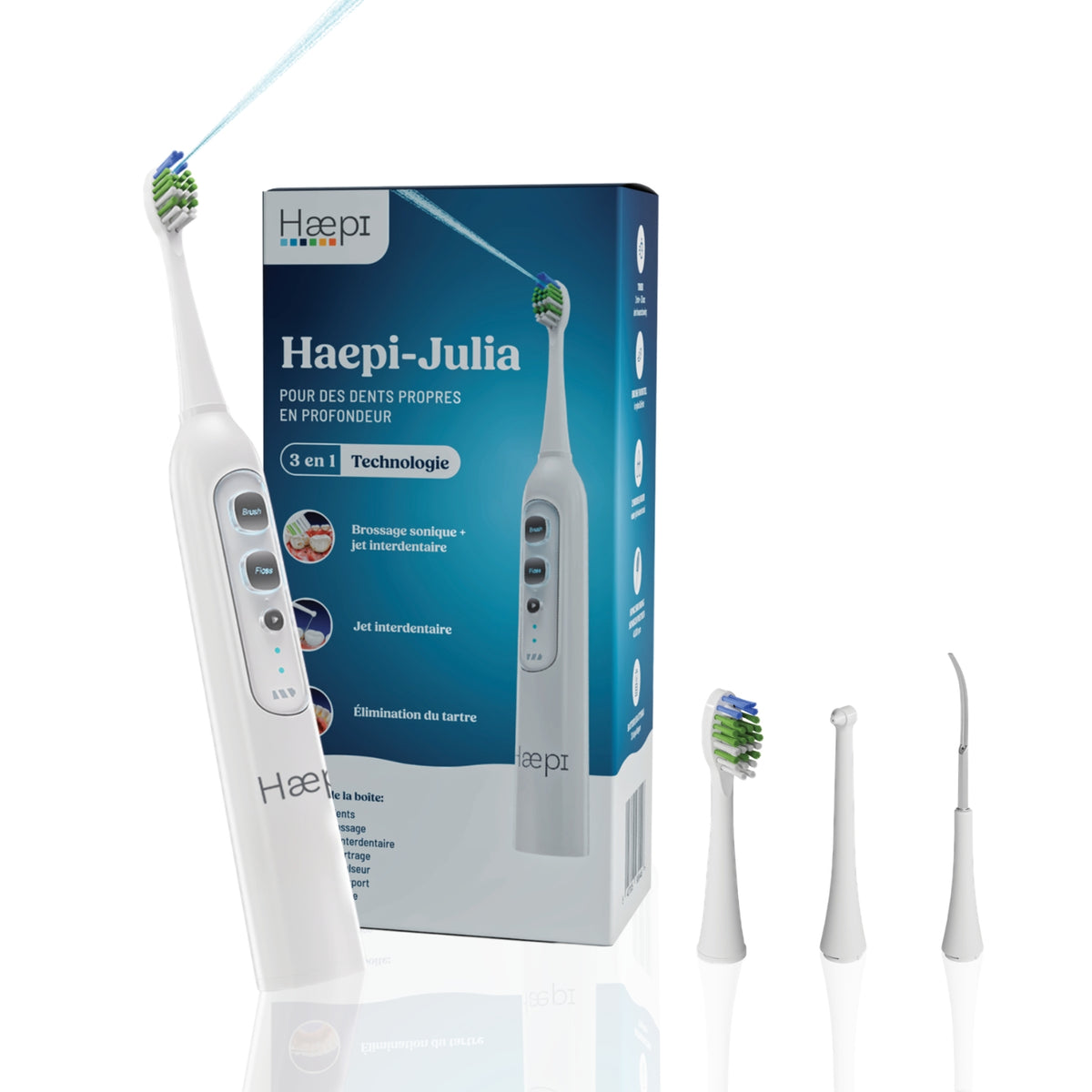 Haepi Brosse à dents Sonique 3 en 1