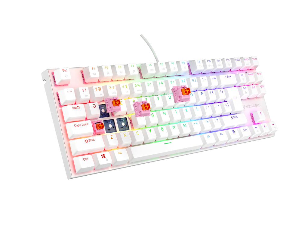 GENESIS Thor 303 TKL clavier Gaming USB QWERTY US International Blanc