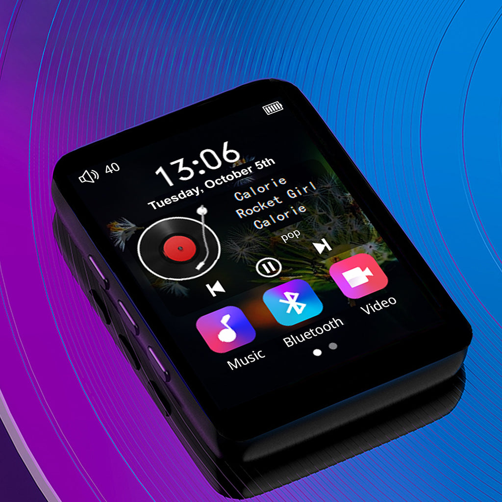 Lecteur portable MP3/MP4 avec Bluetooth, radio FM, dictaphone, carte SD et écouteurs - 36 Go - Zenwire P1
