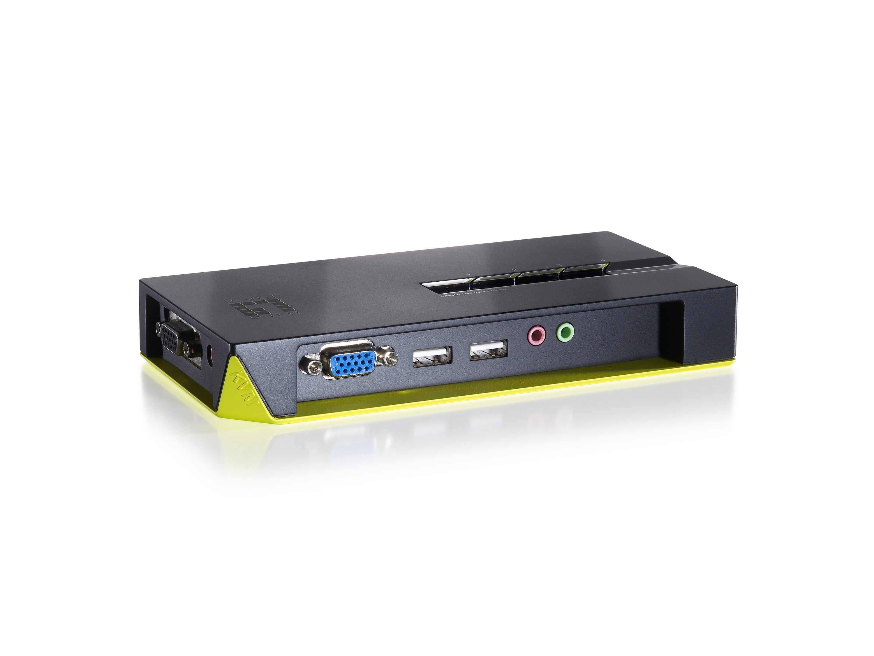LevelOne KVM-0421 commutateur écran, clavier et souris Noir, Vert