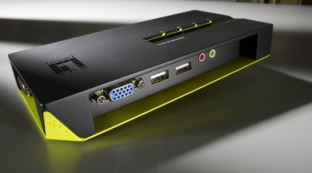 LevelOne KVM-0421 commutateur écran, clavier et souris Noir, Vert