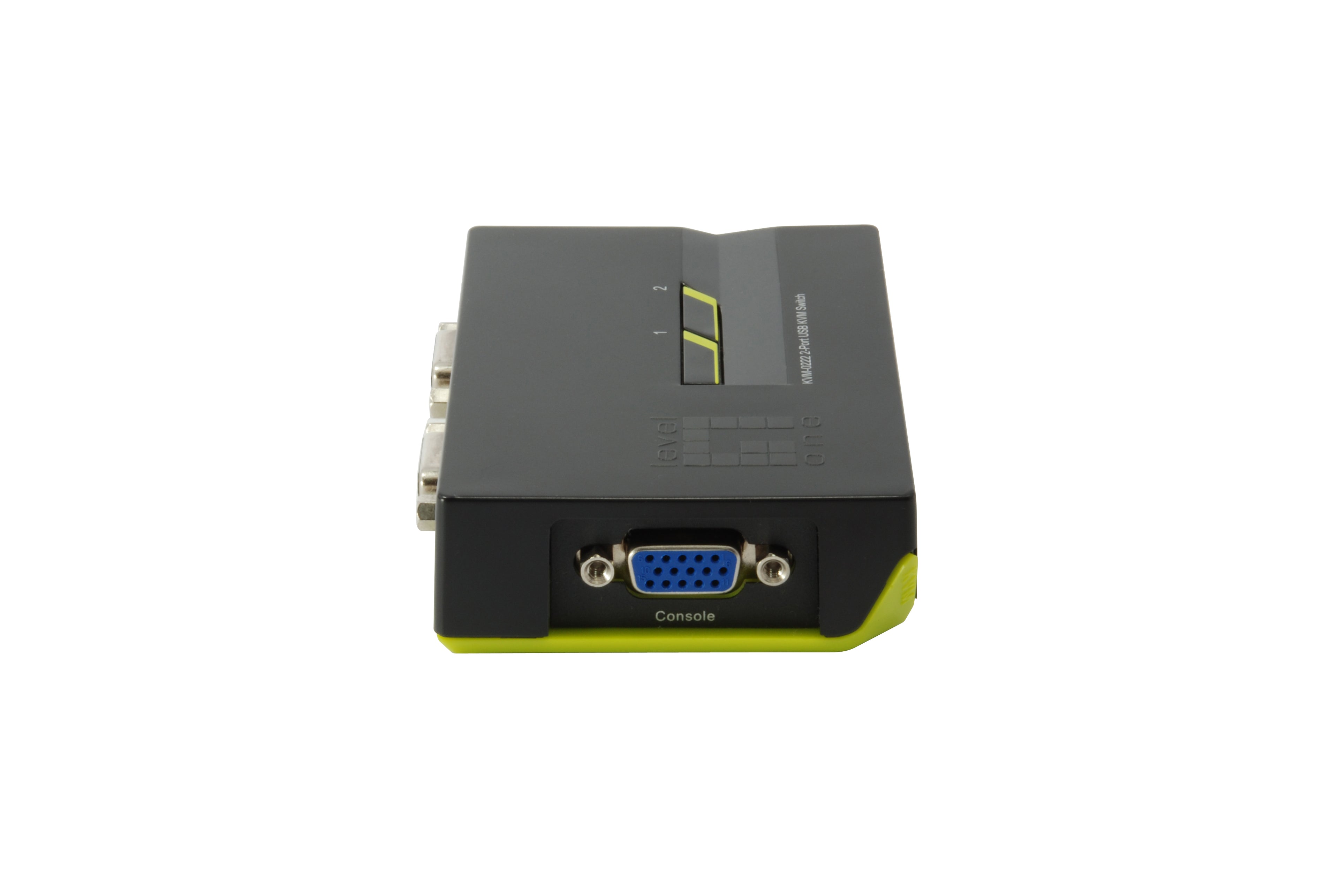LevelOne KVM-0222 commutateur écran, clavier et souris Noir, Vert