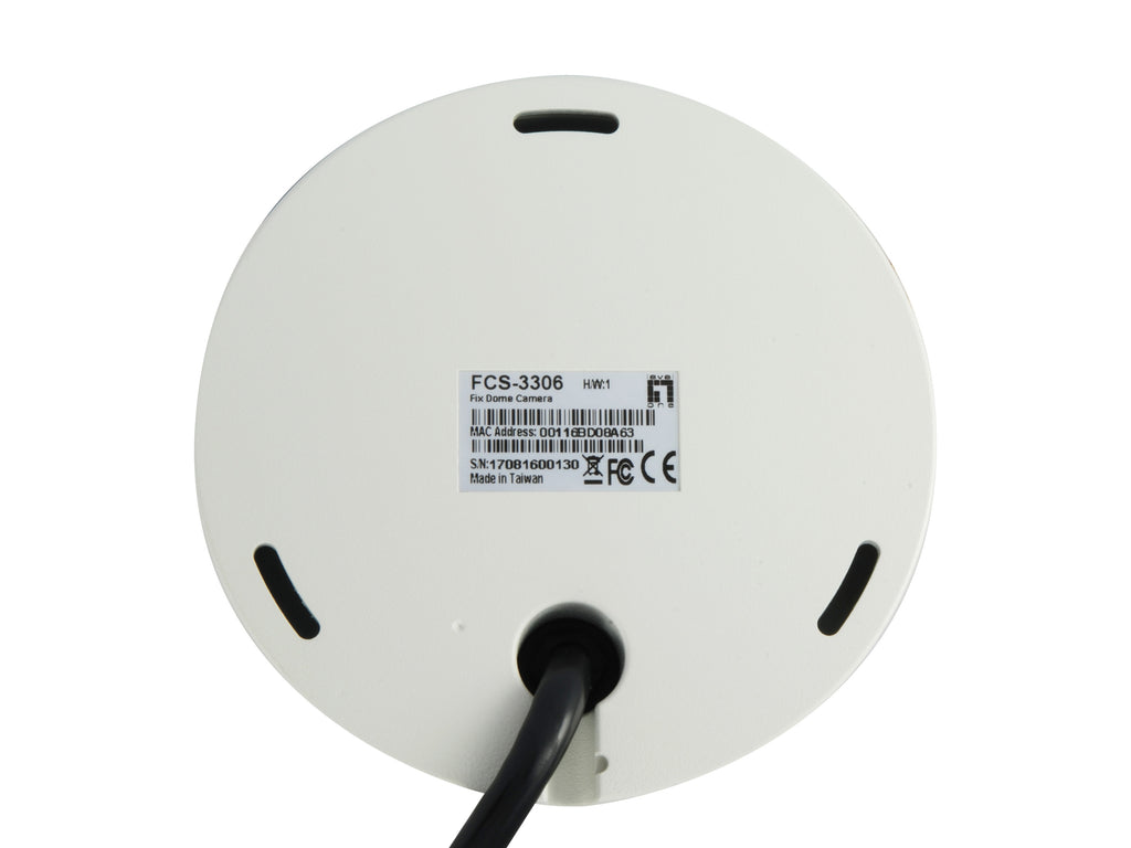 LevelOne FCS-3306 Caméra de Sécurité IP Dôme, Intérieure et Extérieure, 2048 x 1536 pixels, Blanc