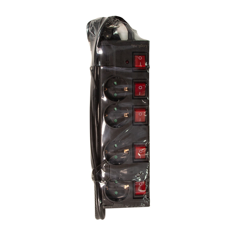 LogiLink LPS251 Multiprise 4 Prises CA, Câble 1,5 m, Noir