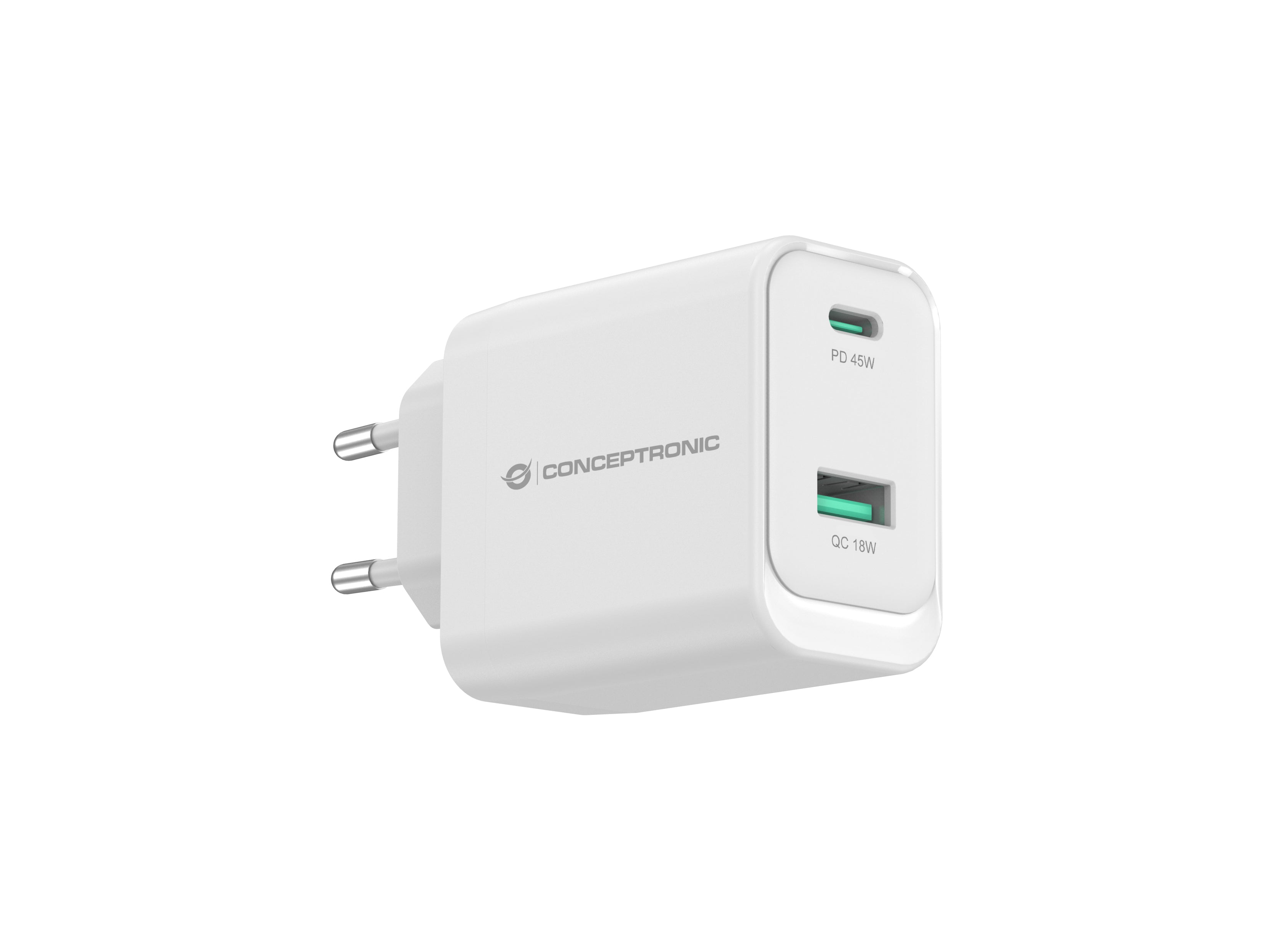 Conceptronic ALTHEA20W45 chargeur d'appareils mobiles Universel Blanc Secteur Charge rapide Intérieure