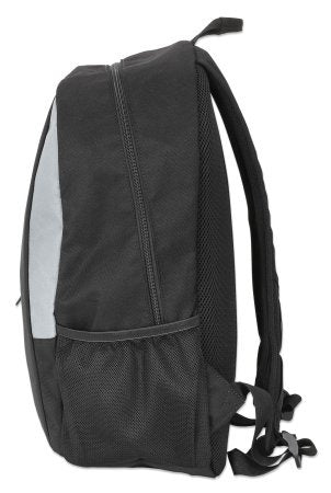 Manhattan Sac à dos York 16", noir/gris, compartiment rembourré pour ordinateur portable, grande poche avant, poignée de