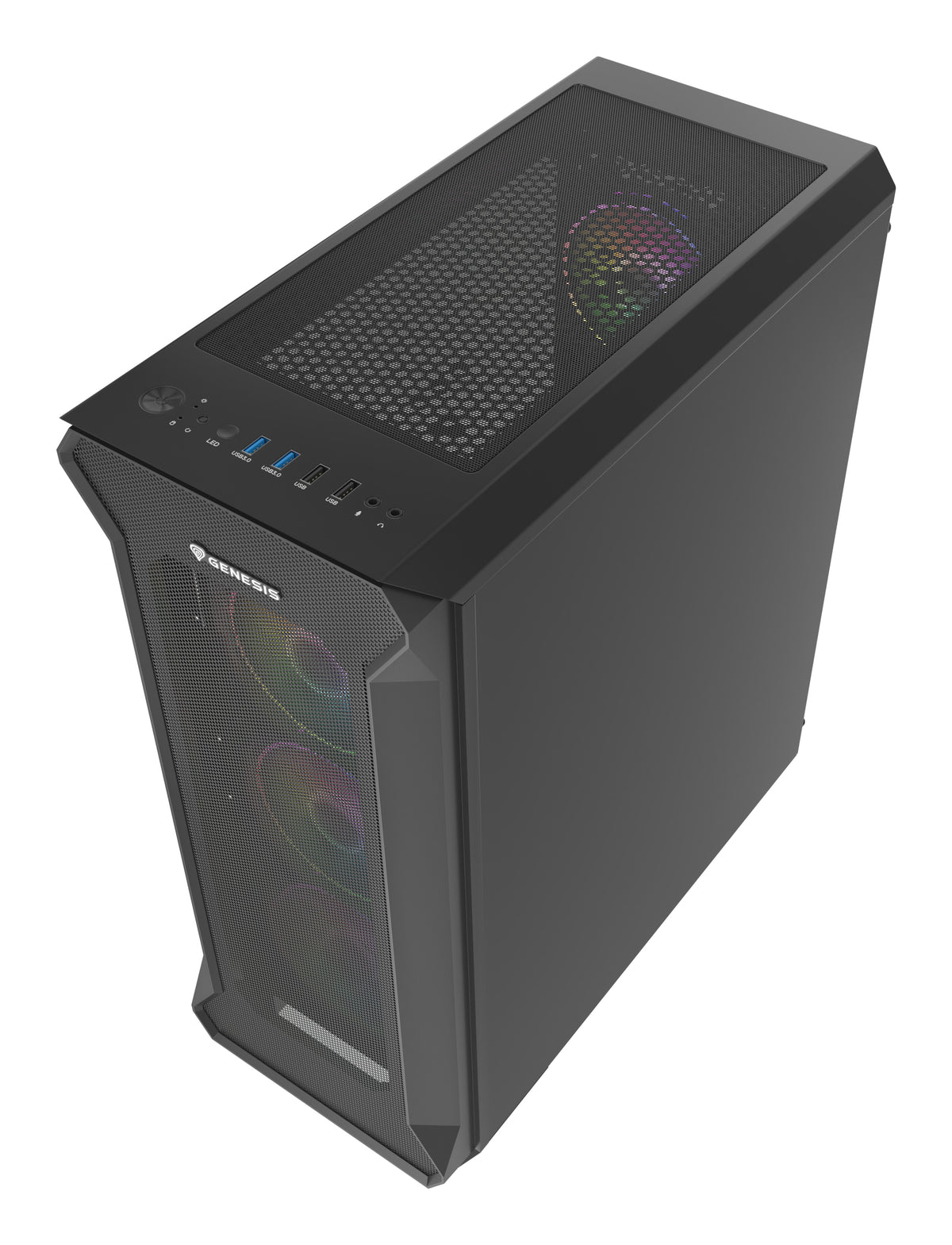 Boîtier PC Midi Tower Irid 505 ARGB, Noir et Transparent
